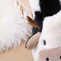 Cow Open Linen Slippers For Girls At Home