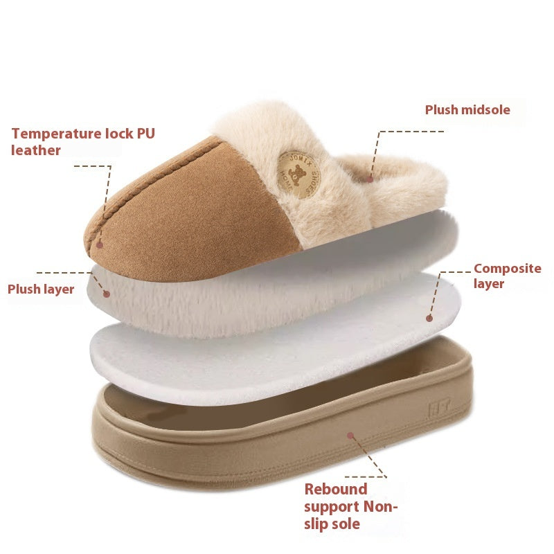 Plush Slippers For Women | Thick-soled Fleece